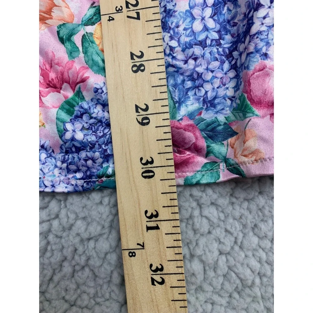 Sugar Thrillz by Dolls Kill Pink Floral Tie Sleeve V-Neck Fit & Flare Dress Size - Picture 5 of 7